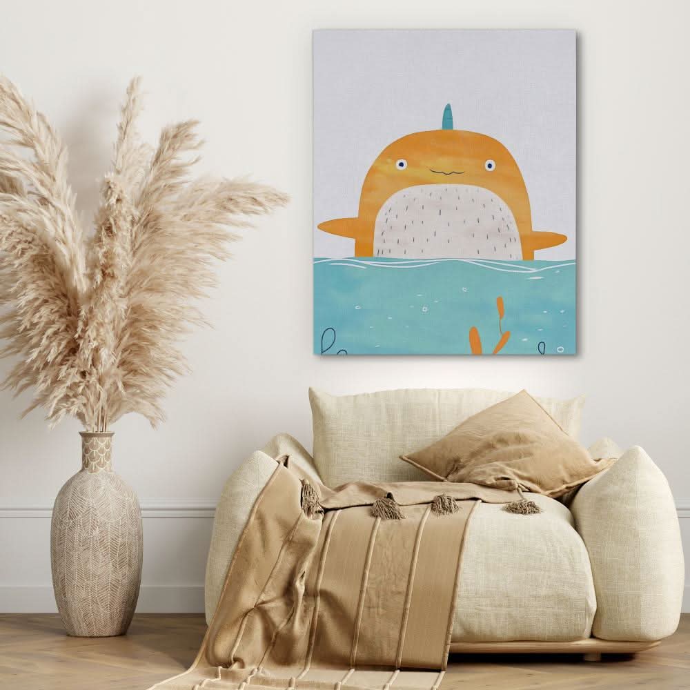 Baby Narwhal - Large Canvas Print
