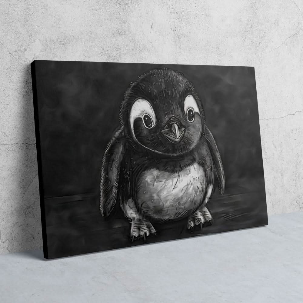 Baby Penguin Illustration - Baby Animal Canvas Print