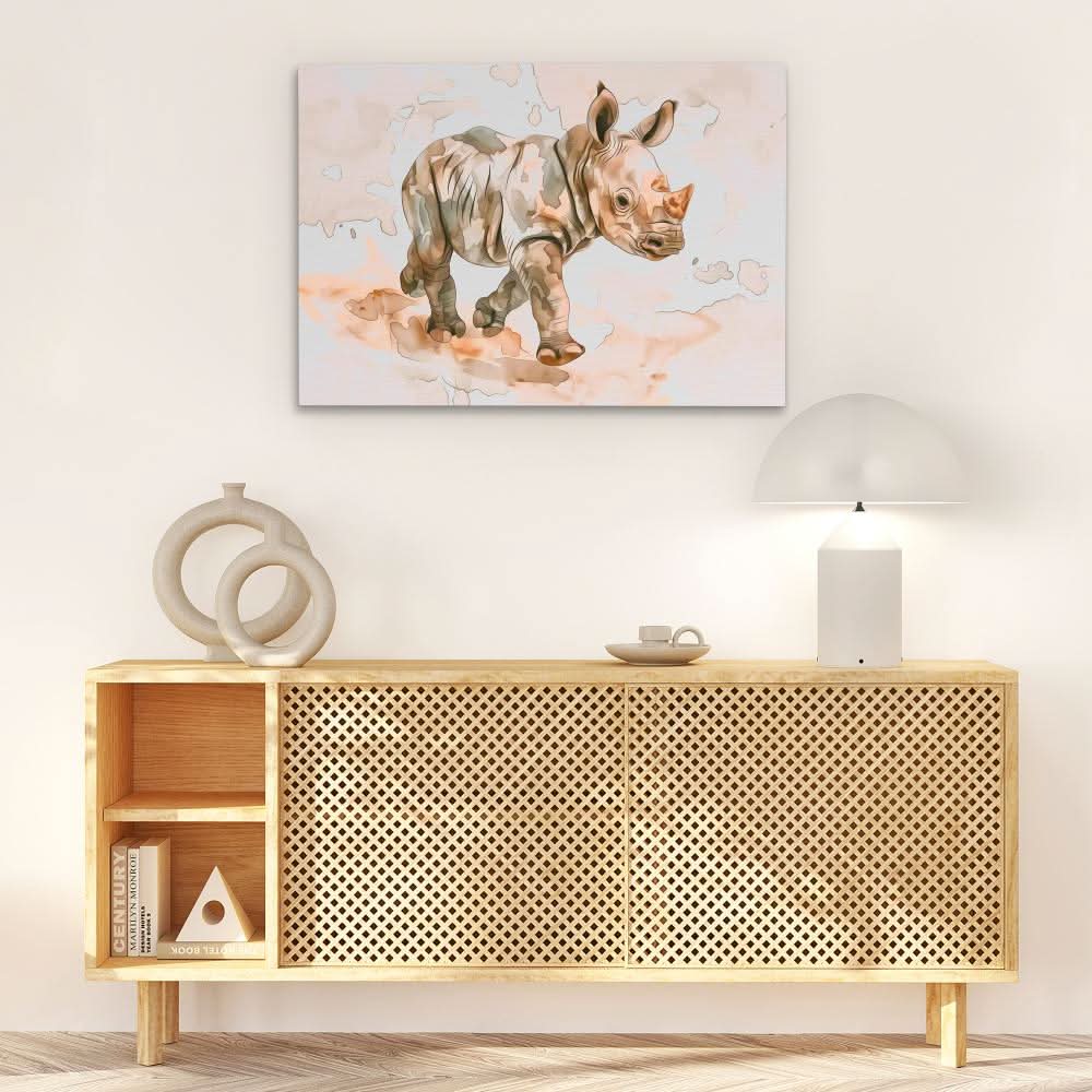 Baby Rhino - Large Canvas Print