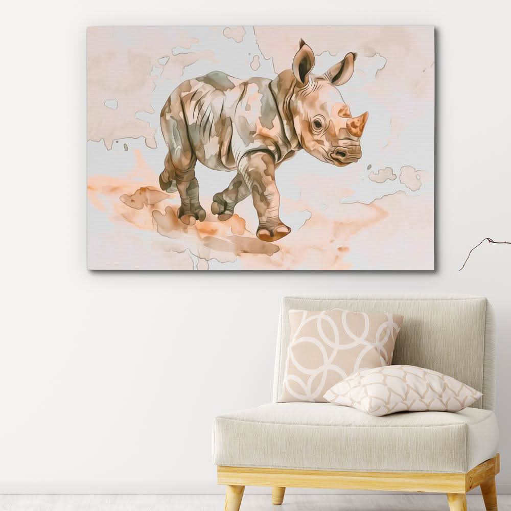 Baby Rhino - Animals Art for Kids Room