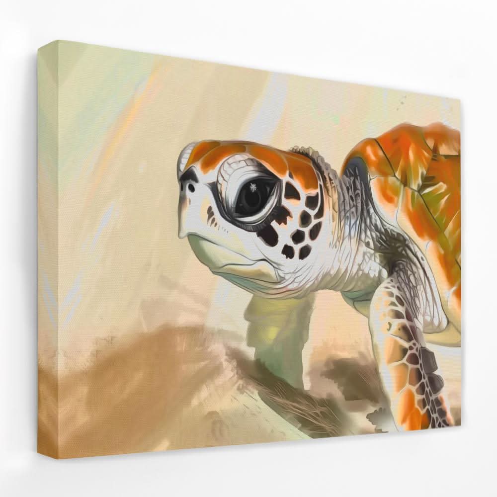 Baby Turtle - Animals Canvas Wall Art