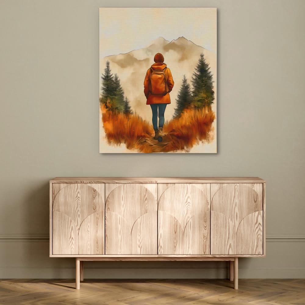 Backpacker on the Summit - Landscapes Art for Bedroom