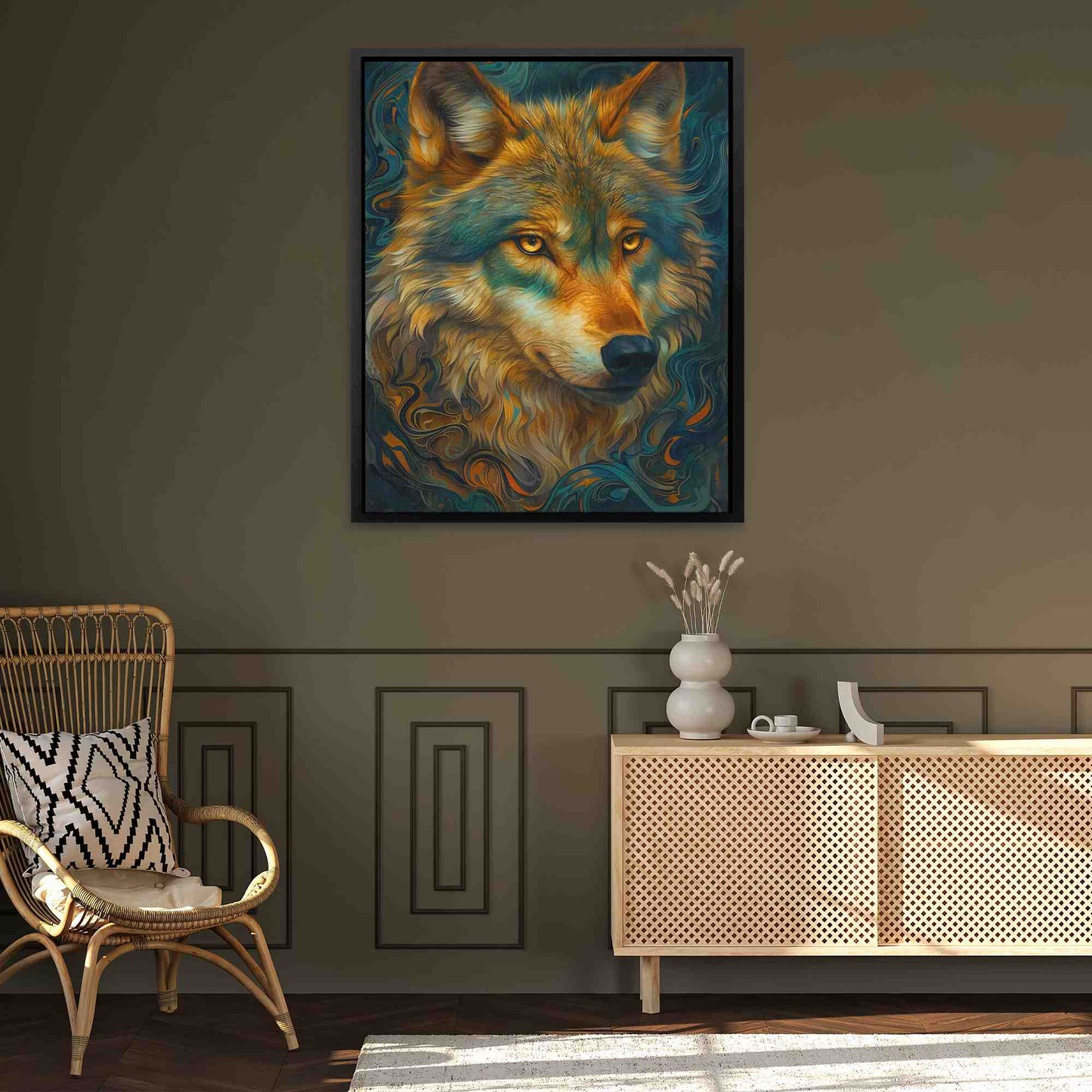 Balanced Bliss - Vertical Wall Art in Black Frame