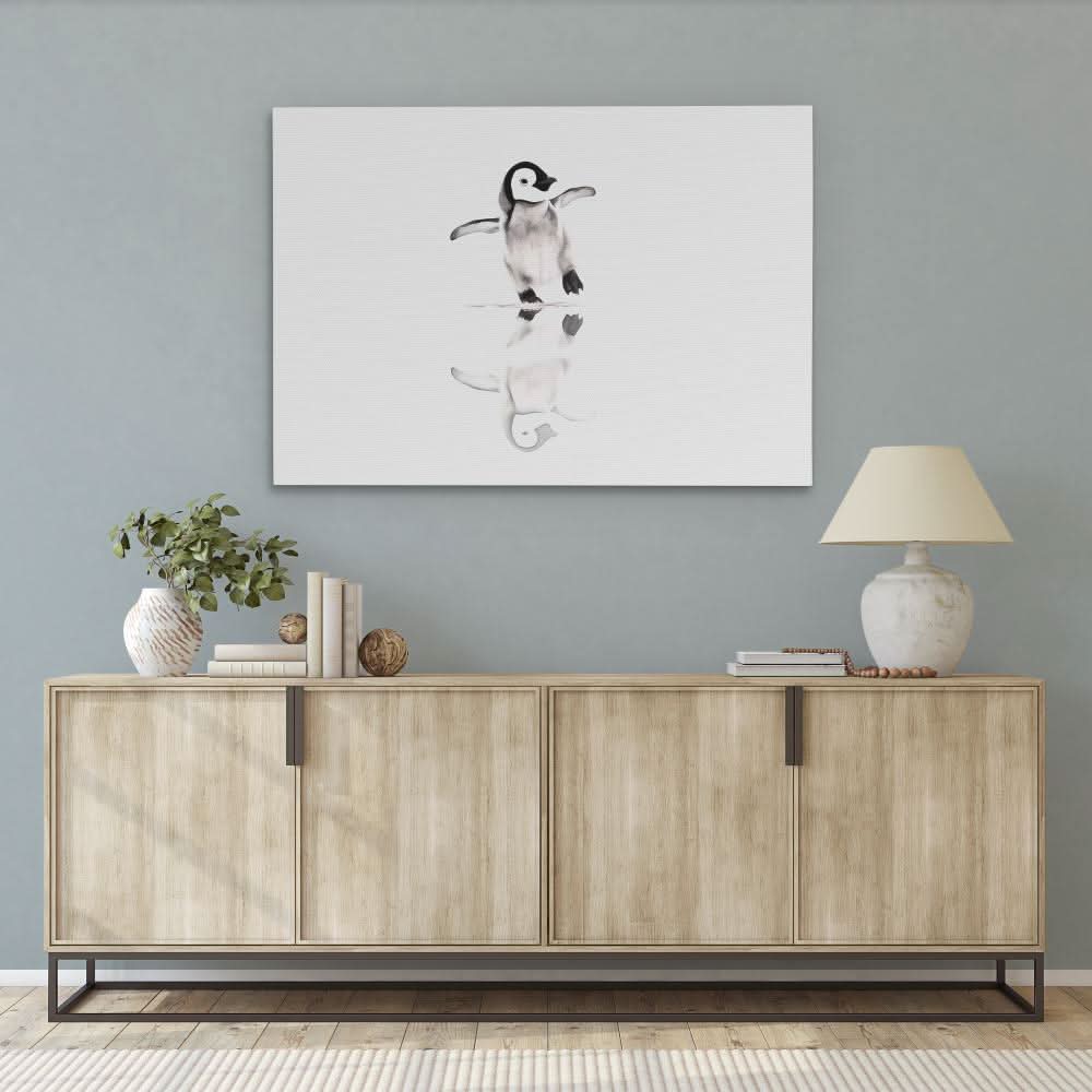 Balancing Penguin - Large Canvas Print