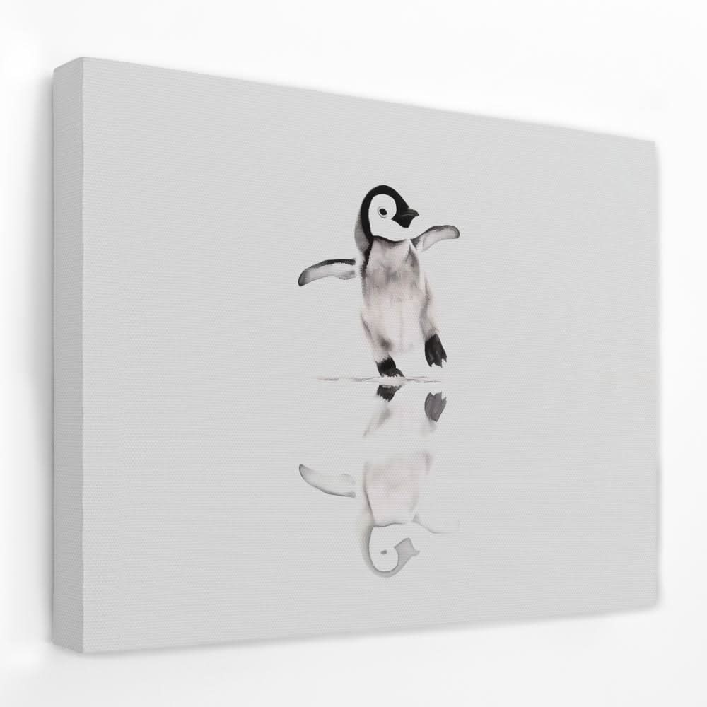 Balancing Penguin - Wall Art in Black Frame