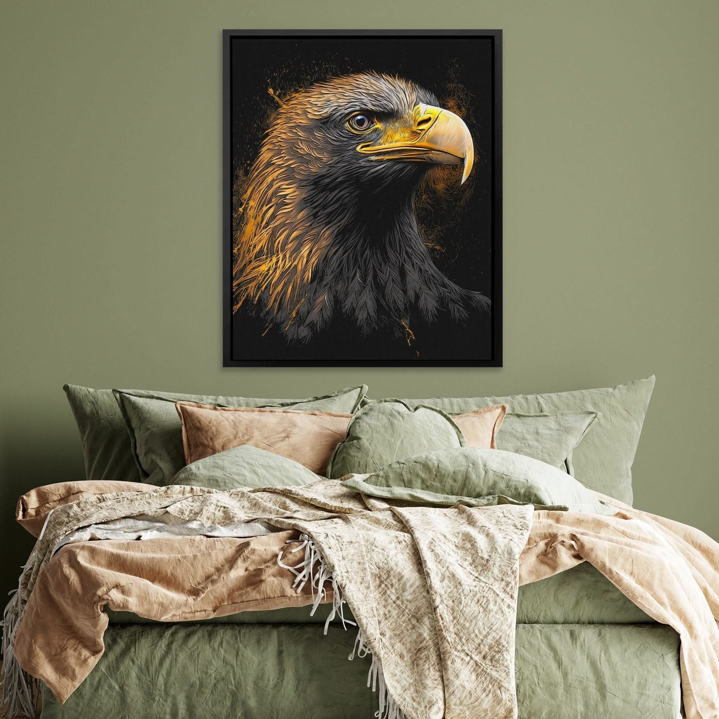 Bald Eagle - Black Canvas Wall Art