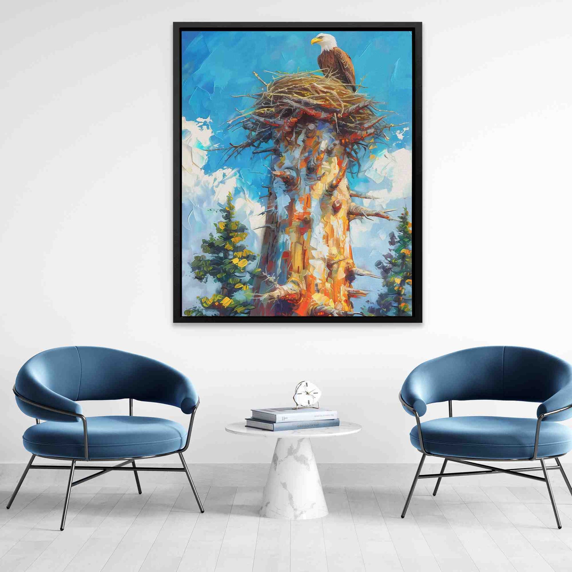 Bald Eagle Nest - Large Canvas Print