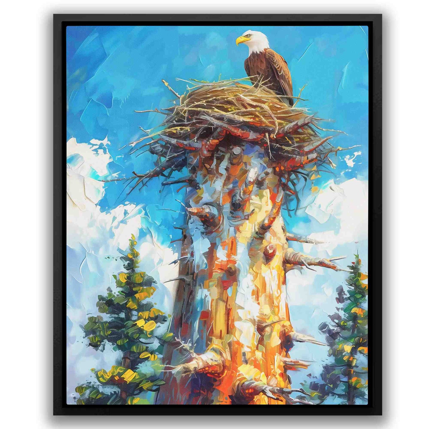 Bald Eagle Nest - Blue Bald Eagle Canvas Print