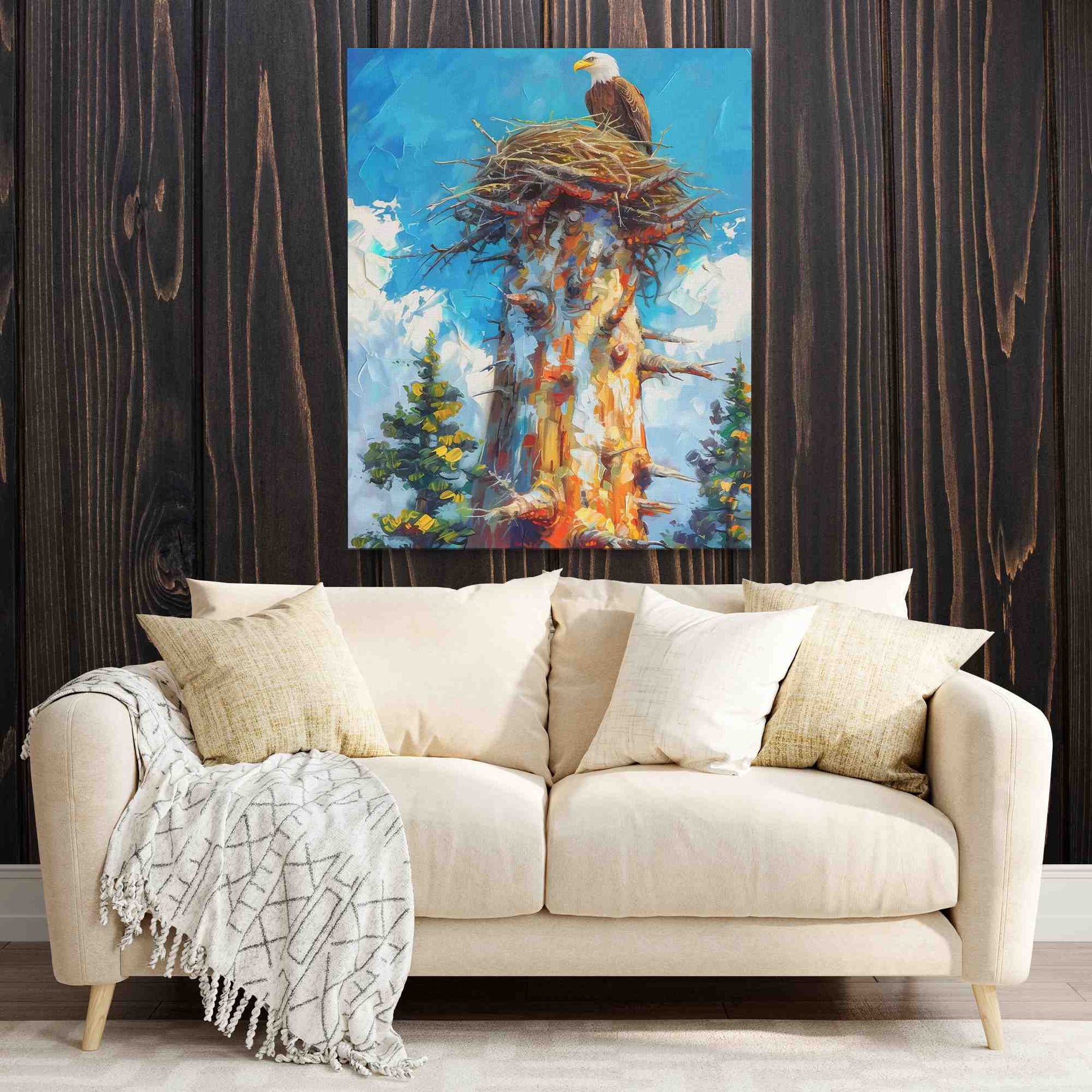 Bald Eagle Nest - Wall Art in Black Frame