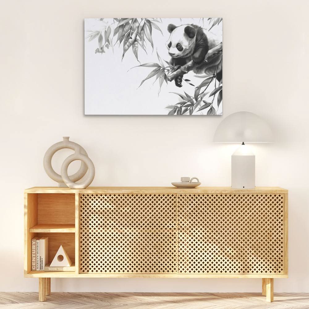 Bamboo Lover Panda - Large Canvas Print