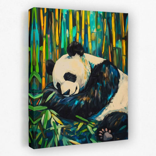 Bamboo Panda Bliss - Animals Canvas Wall Art