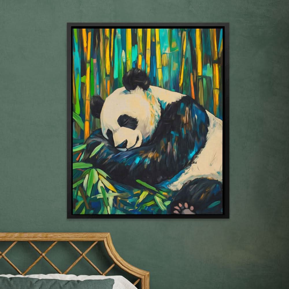 Bamboo Panda Bliss - Large Canvas Print