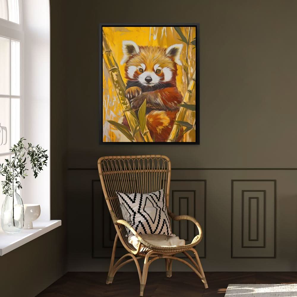 Bamboo Red Panda - Brown Wall Art for Nursery