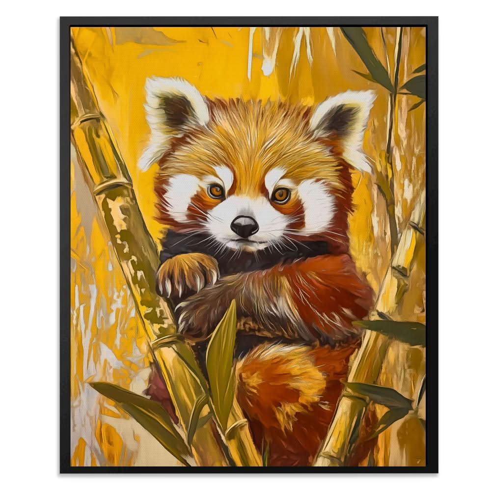 Bamboo Red Panda - Brown Bamboo Canvas Print