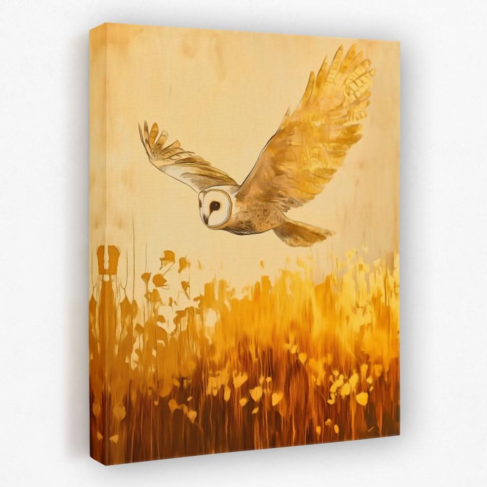 Barn Owl in the Wheat - Animals Canvas Wall Art