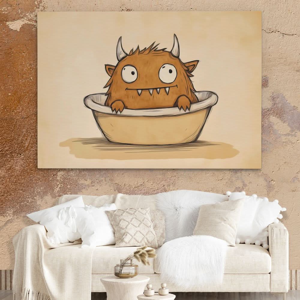 Bath Time Beastie - Animals Art for Kids Room