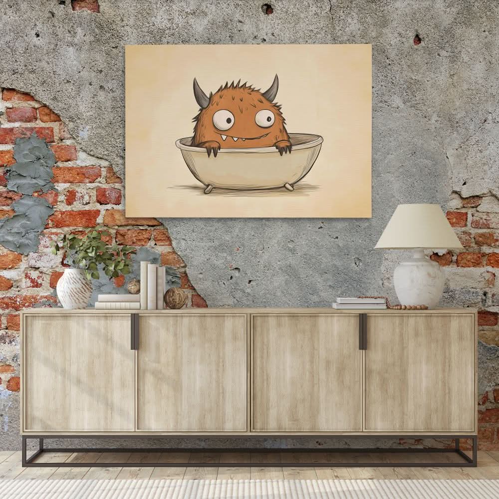 Bathtub Monster - Animals Art for Bathroom