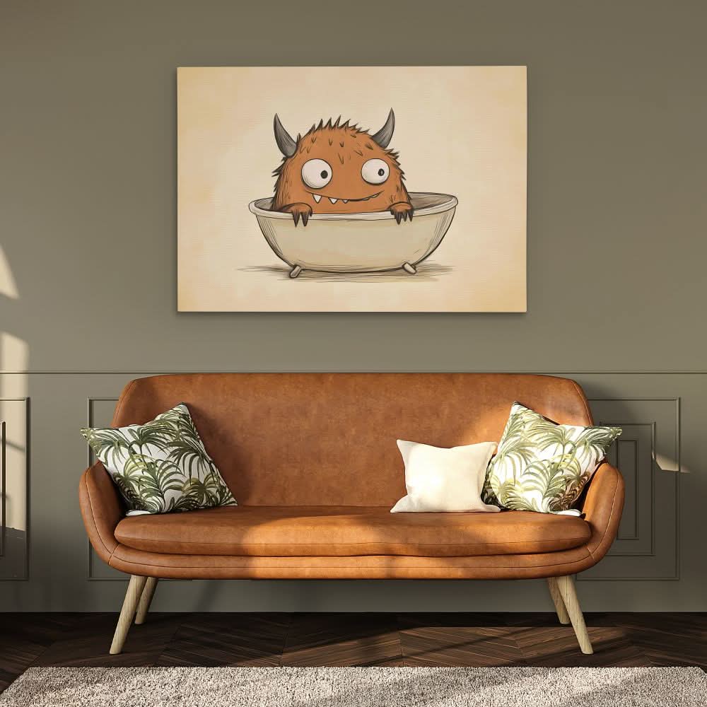 Bathtub Monster - Wall Art in Black Frame
