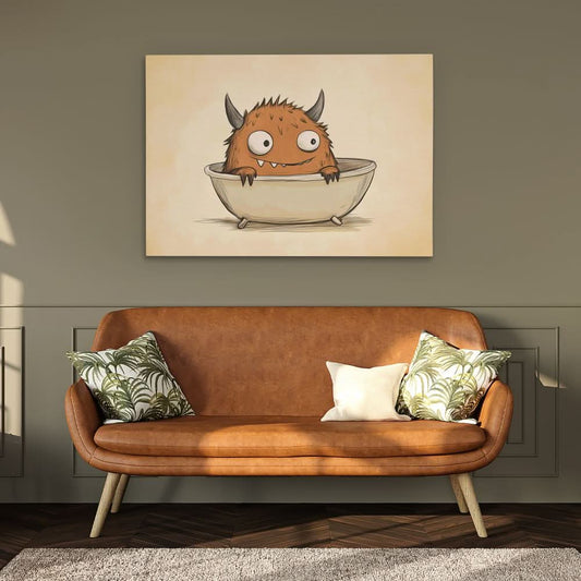 Bathtub Monster - Wall Art in Black Frame