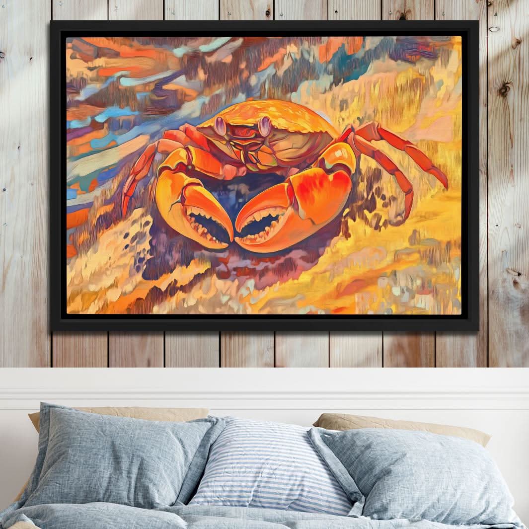 Battle-Ready Crab - Wall Art in Black Frame