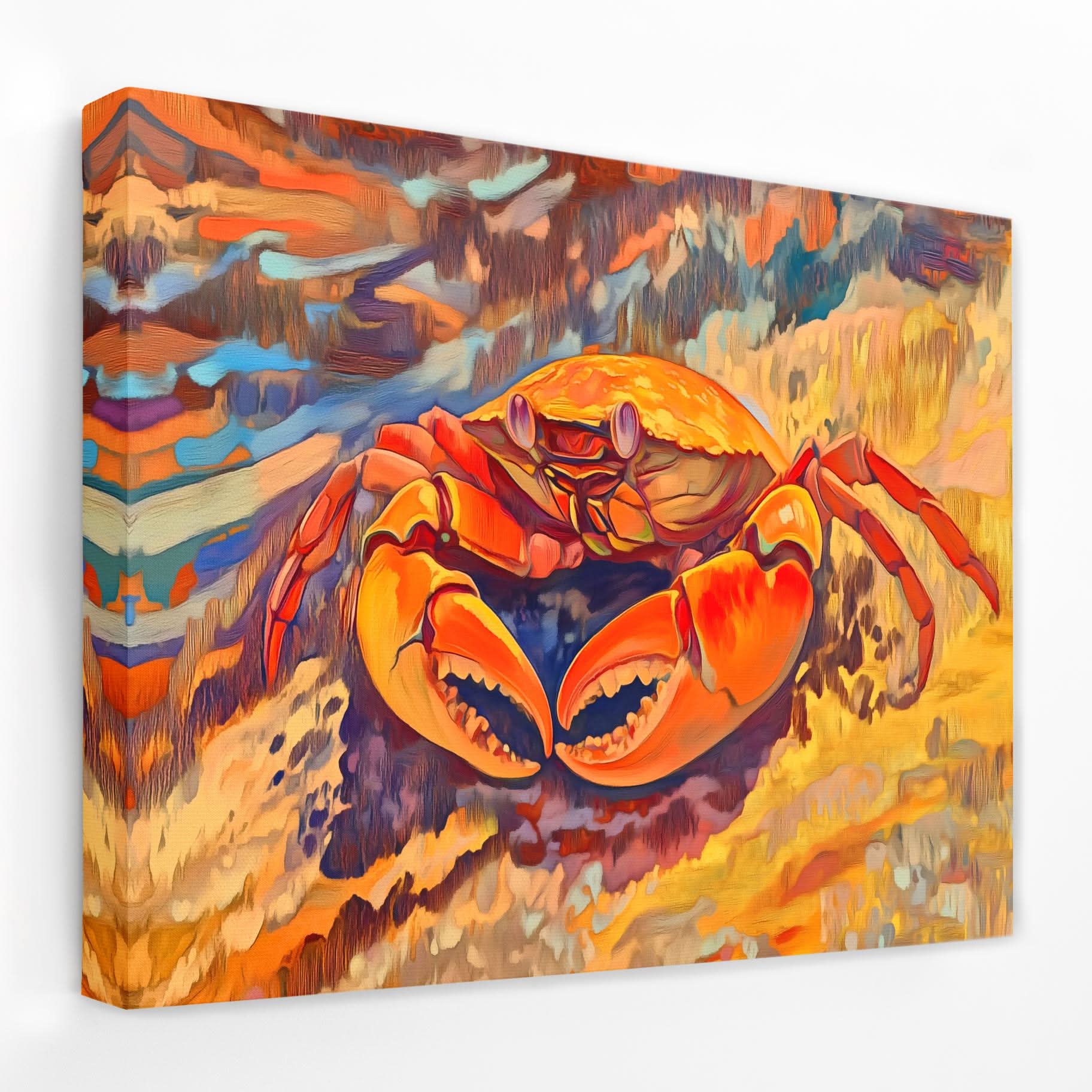 Battle-Ready Crab - Animals Canvas Wall Art