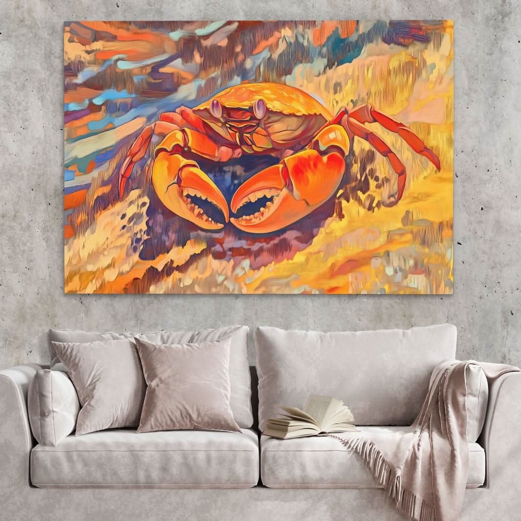 Battle-Ready Crab - Large Canvas Print
