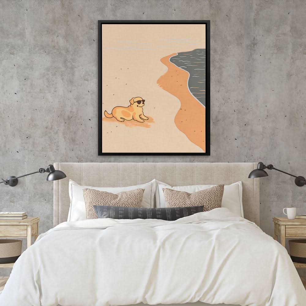 Beach Day - Brown Wall Art for Living Room
