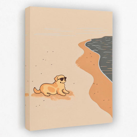 Beach Day - Animals Canvas Wall Art