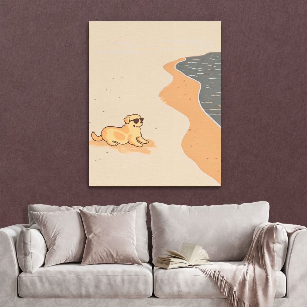 Beach Day - Beach Wall Art in Black Frame