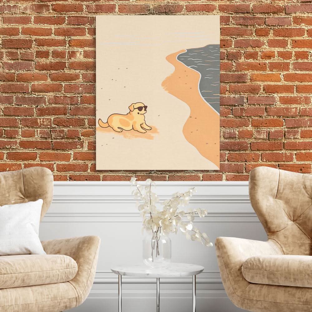 Beach Day - Brown Beach Canvas Print