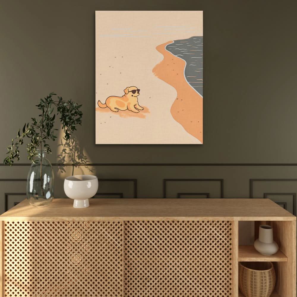 Beach Day - Large Simple Canvas Print