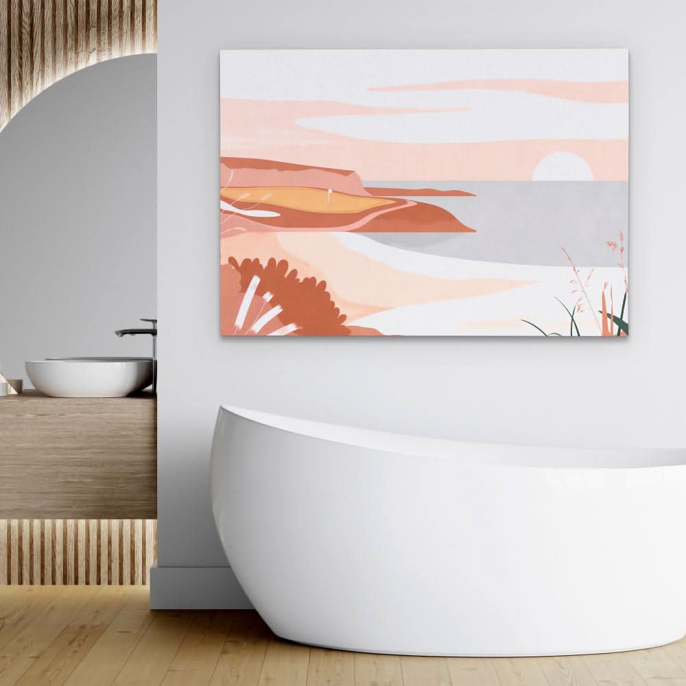 Beach Golf Course - Wall Art in Black Frame
