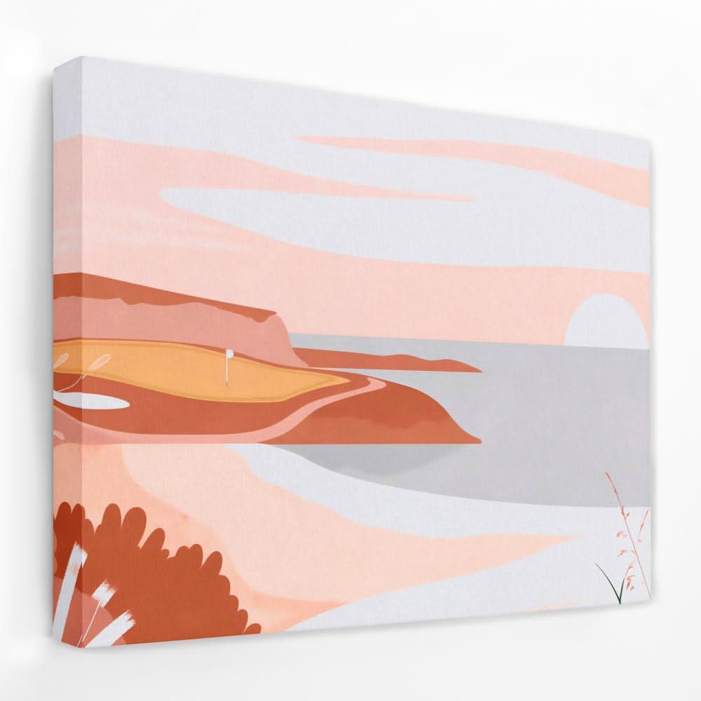 Beach Golf Course - Beach Canvas Wall Art