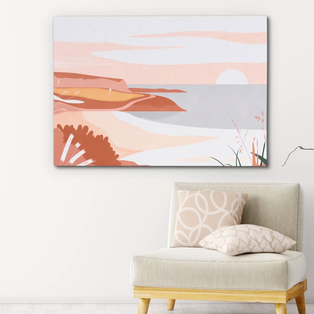 Beach Golf Course - Brown Wall Art for Bathroom