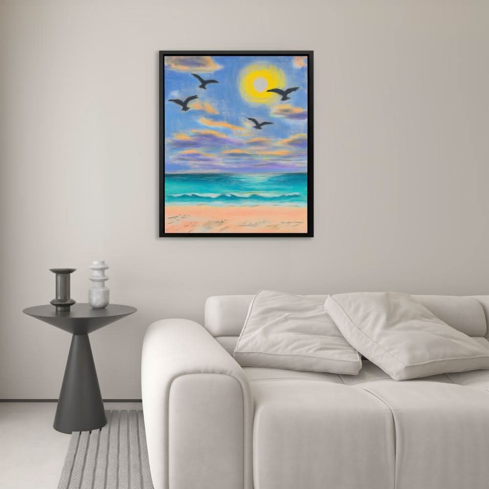 Beach Pastels - Large Minimalist Canvas Print