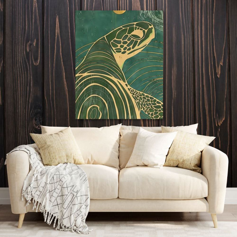 Beach Turtle - Large Canvas Print
