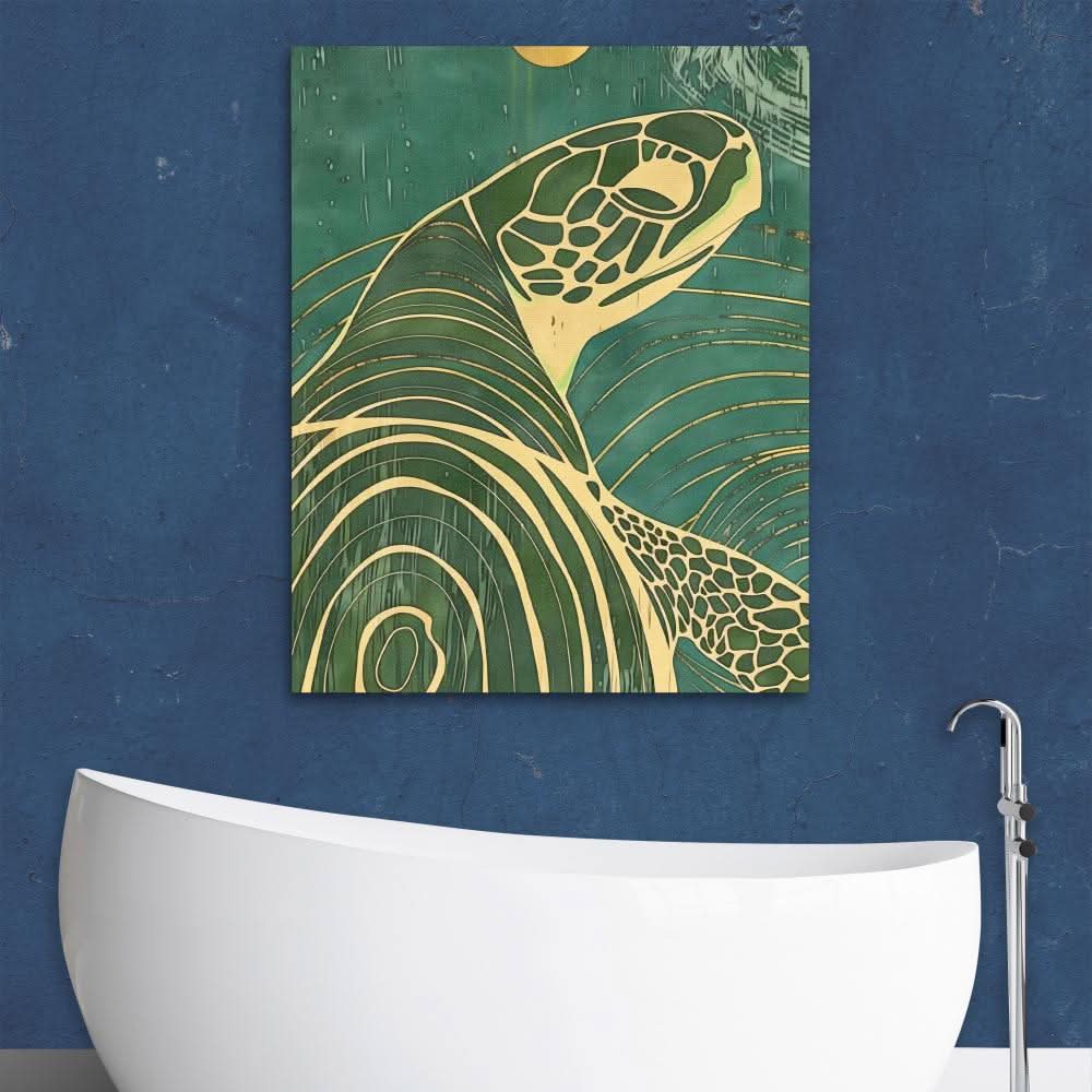 Beach Turtle - Beach House Art for Living Room
