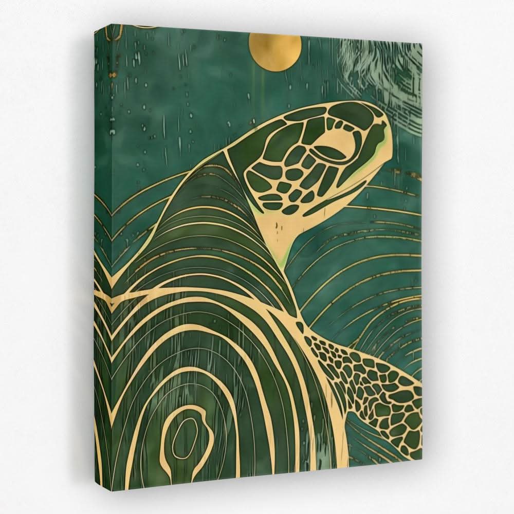 Beach Turtle - Beach House Canvas Wall Art