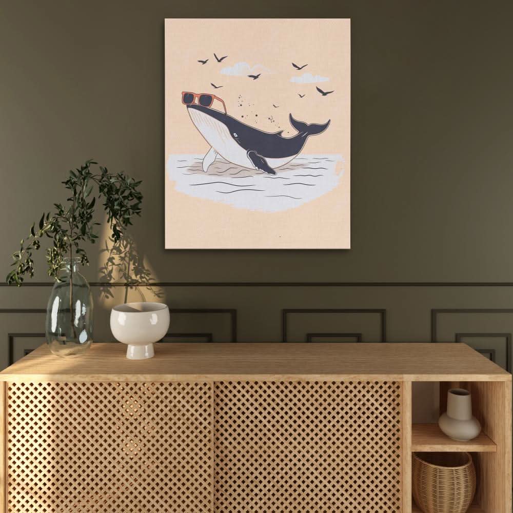 Beached Whale - Wall Art in Black Frame