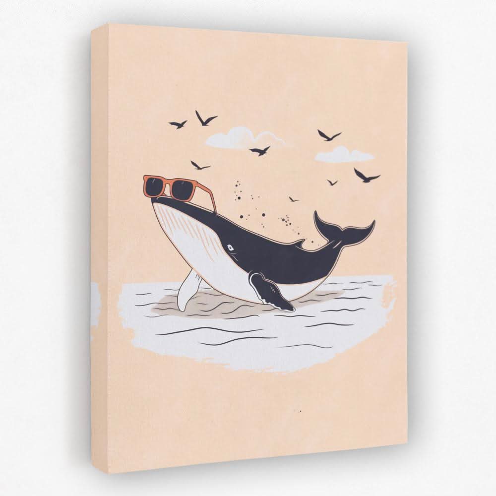 Beached Whale - Beach Canvas Wall Art