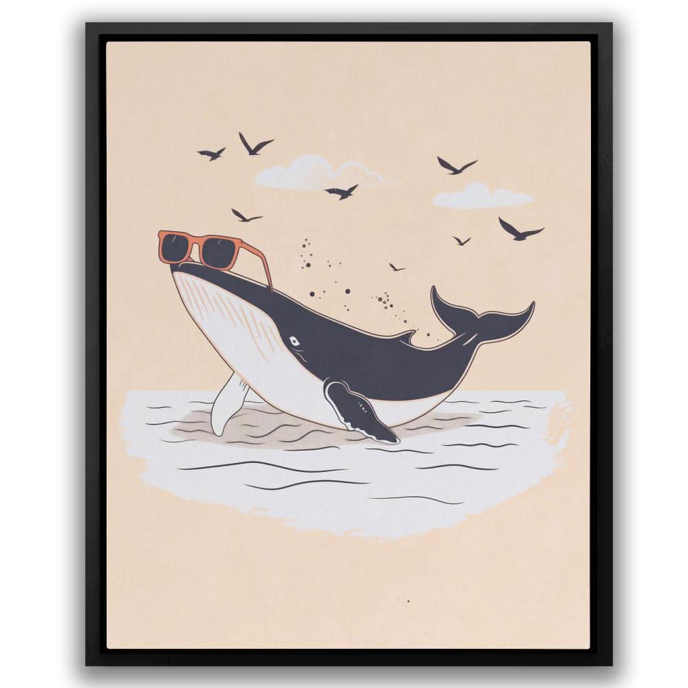 Beached Whale - Cartoon Canvas Print