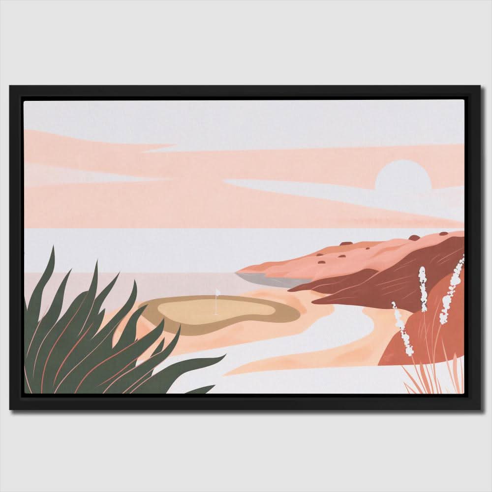 Beachside Greens - Brown Canvas Wall Art