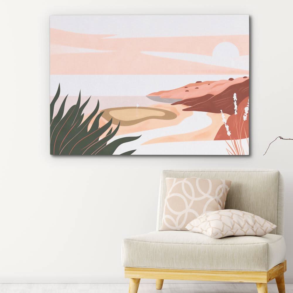 Beachside Greens - Brown Wall Art for Living Room