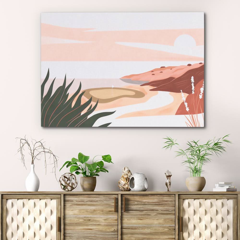 Beachside Greens - Wall Art in Black Frame