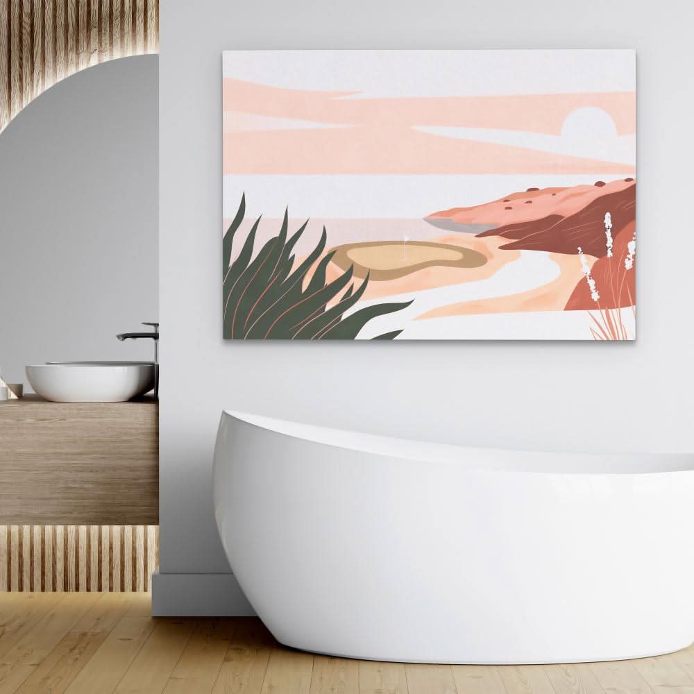 Beachside Greens - Beach Art for Bathroom