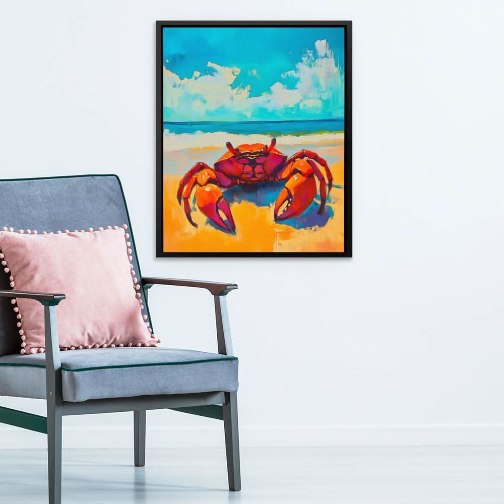 Beachside Red Crab - Large Canvas Print