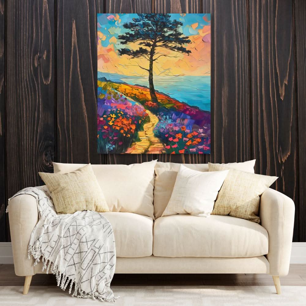 Beachside Tree - Colorful Wall Art