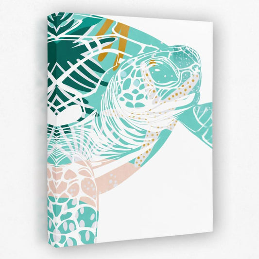 Beachside Turtle Print - Beach Canvas Wall Art