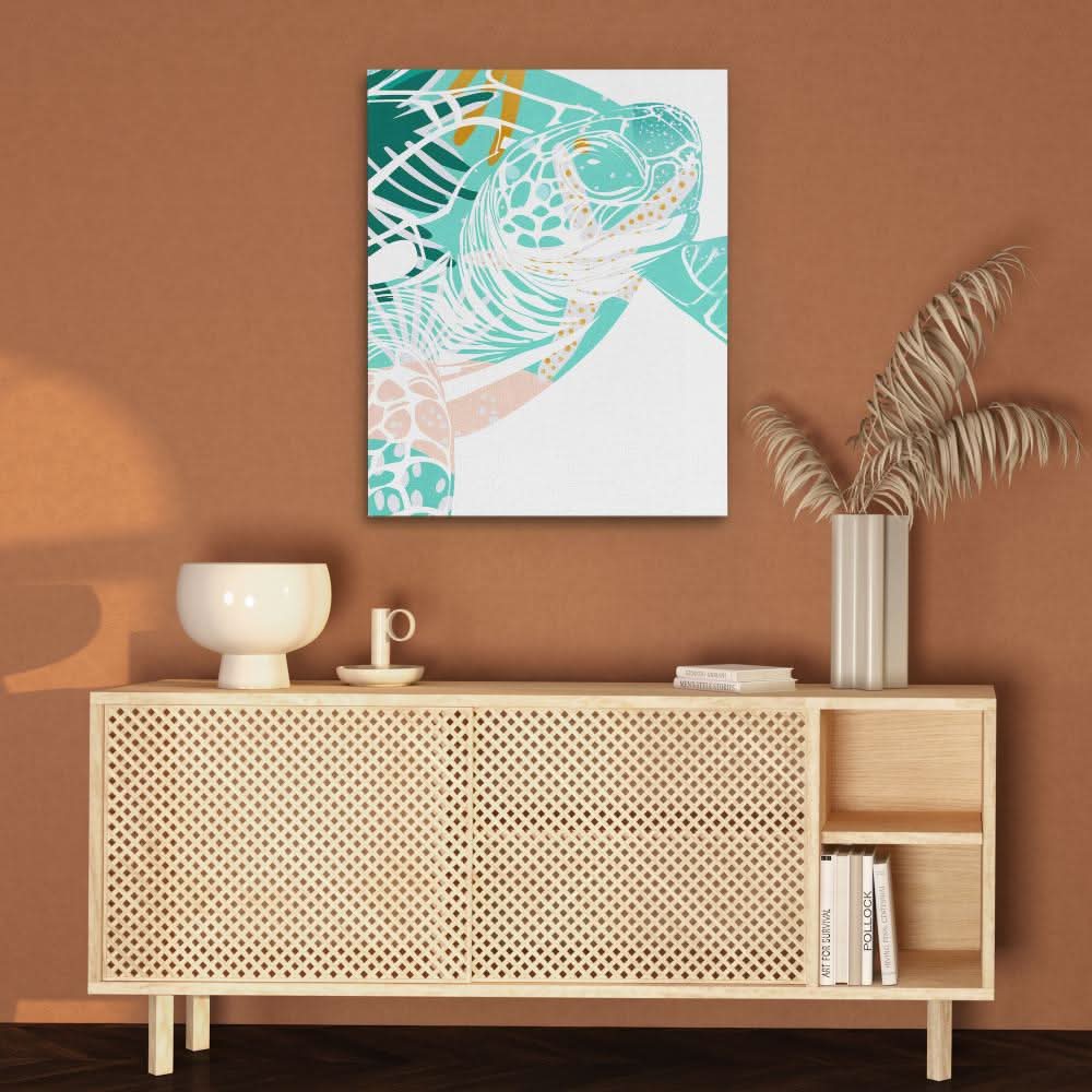 Beachside Turtle Print - Beach Art for Bathroom