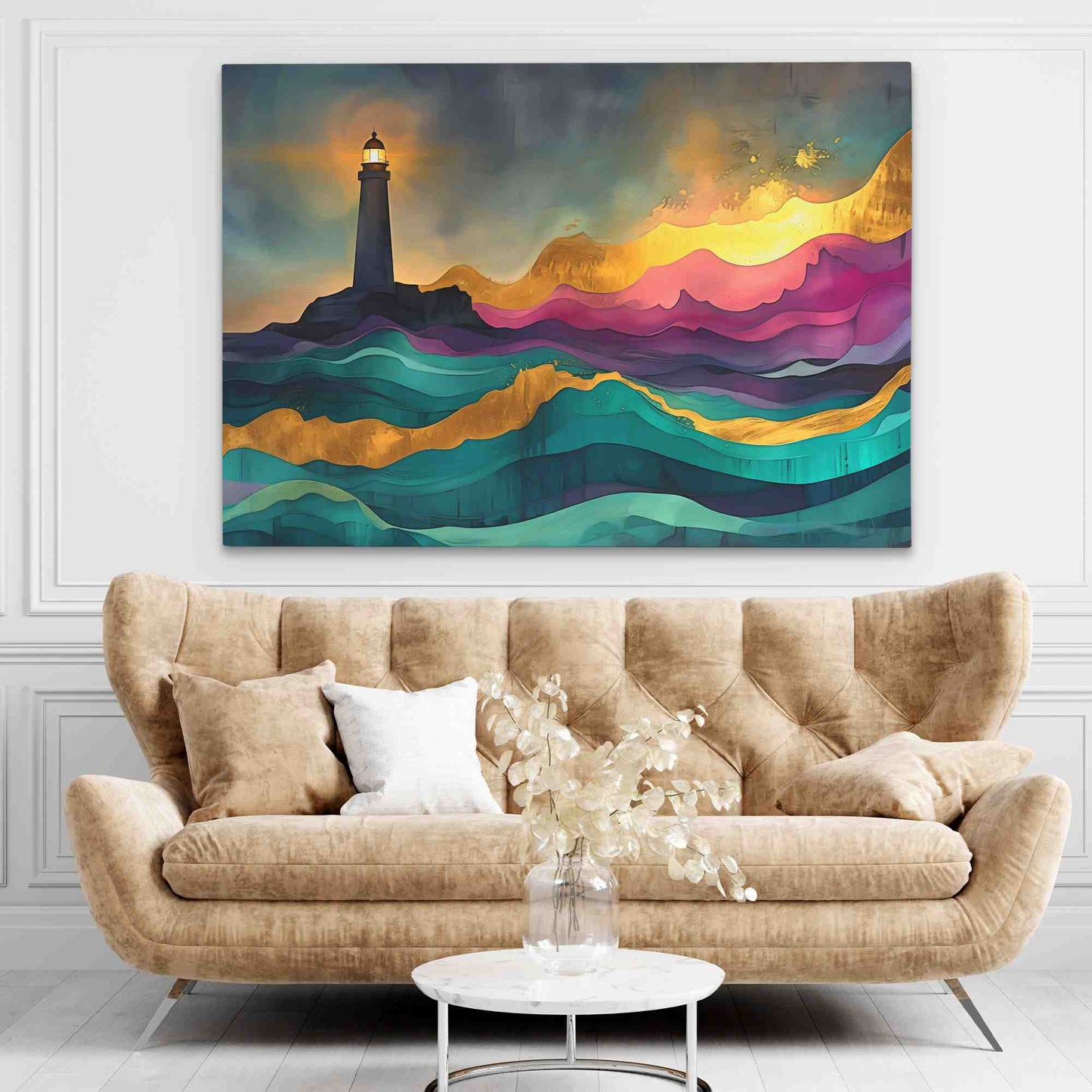 Beacon of Hope - Gold Wall Art for Bathroom